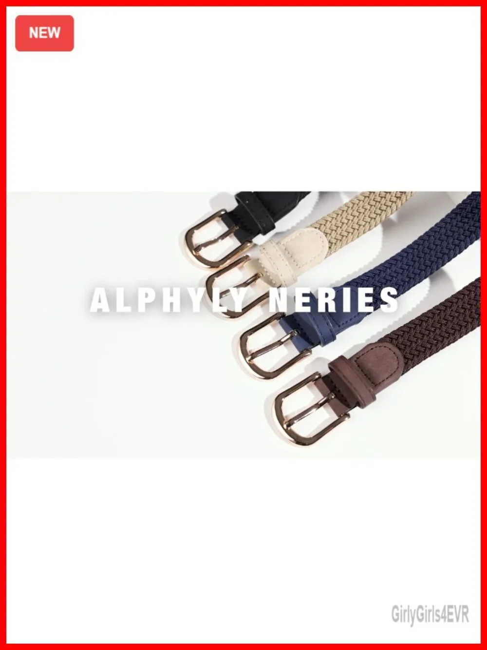 2 Pack Woven Stretch Belt for Women, Elastic Braided Belt with PU Leather Ends